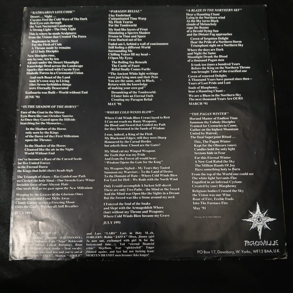 Darkthrone ‎– A Blaze In The Northern Sky (LP USADO) - Imagem 8
