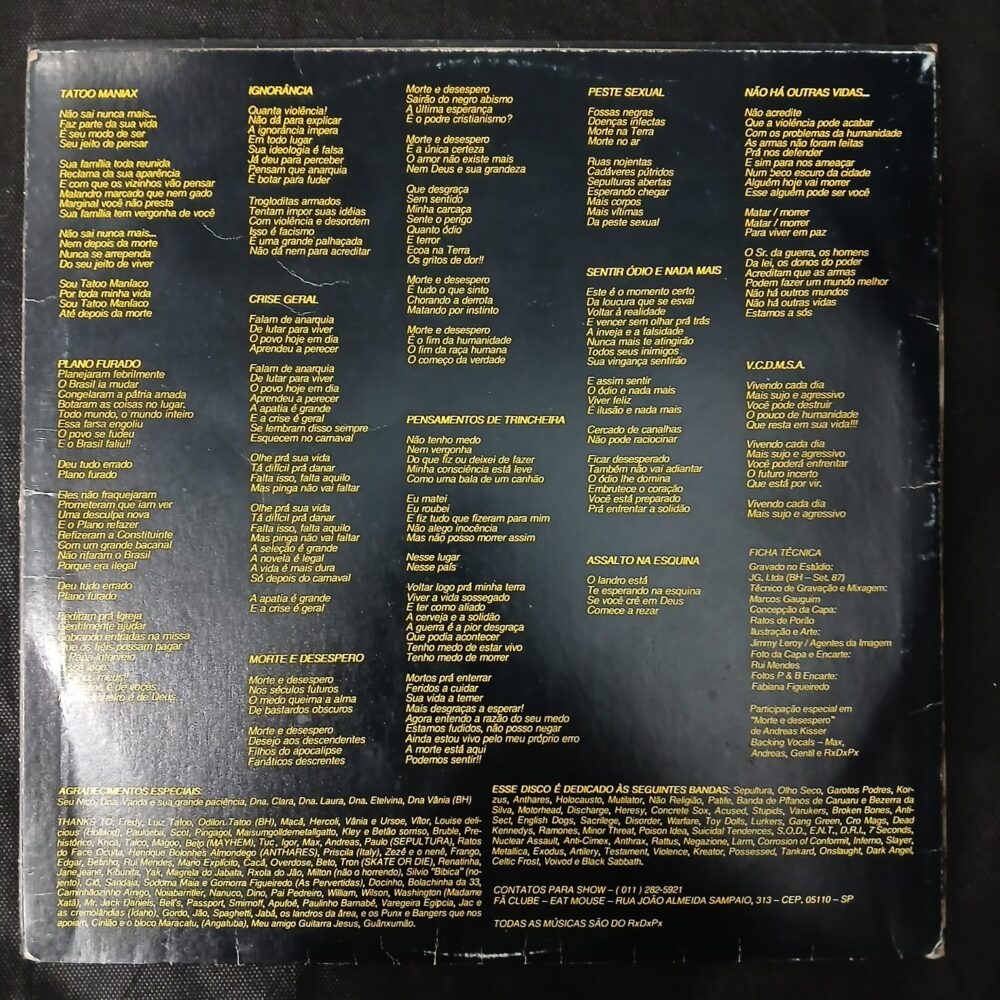 Ratos De Porão – Cada Dia Mais Sujo E Agressivo (LP USADO) - Imagem 4