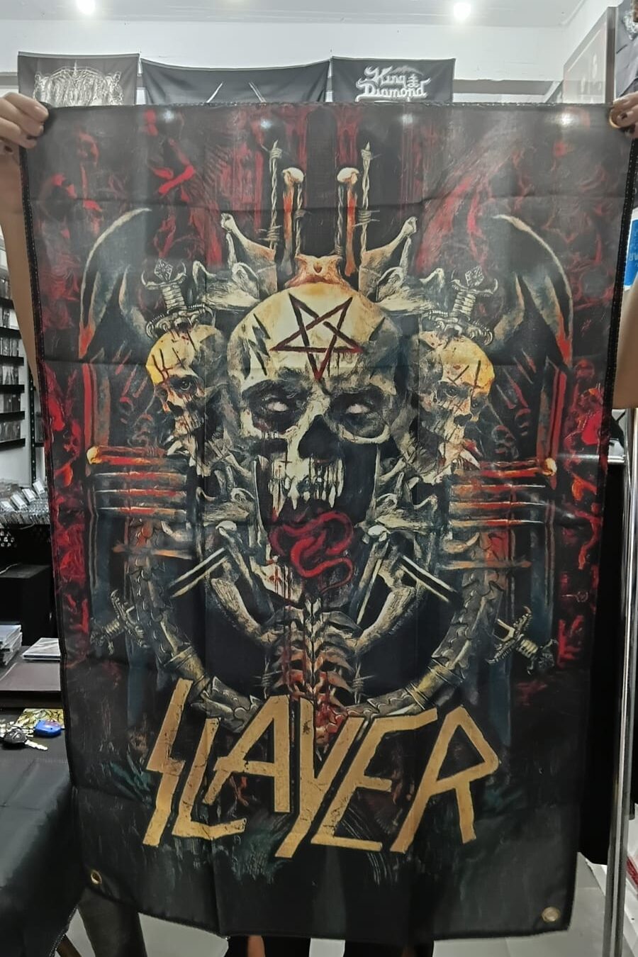 Slayer - Blasphemy (BANDEIRA COM ILHÓS)
