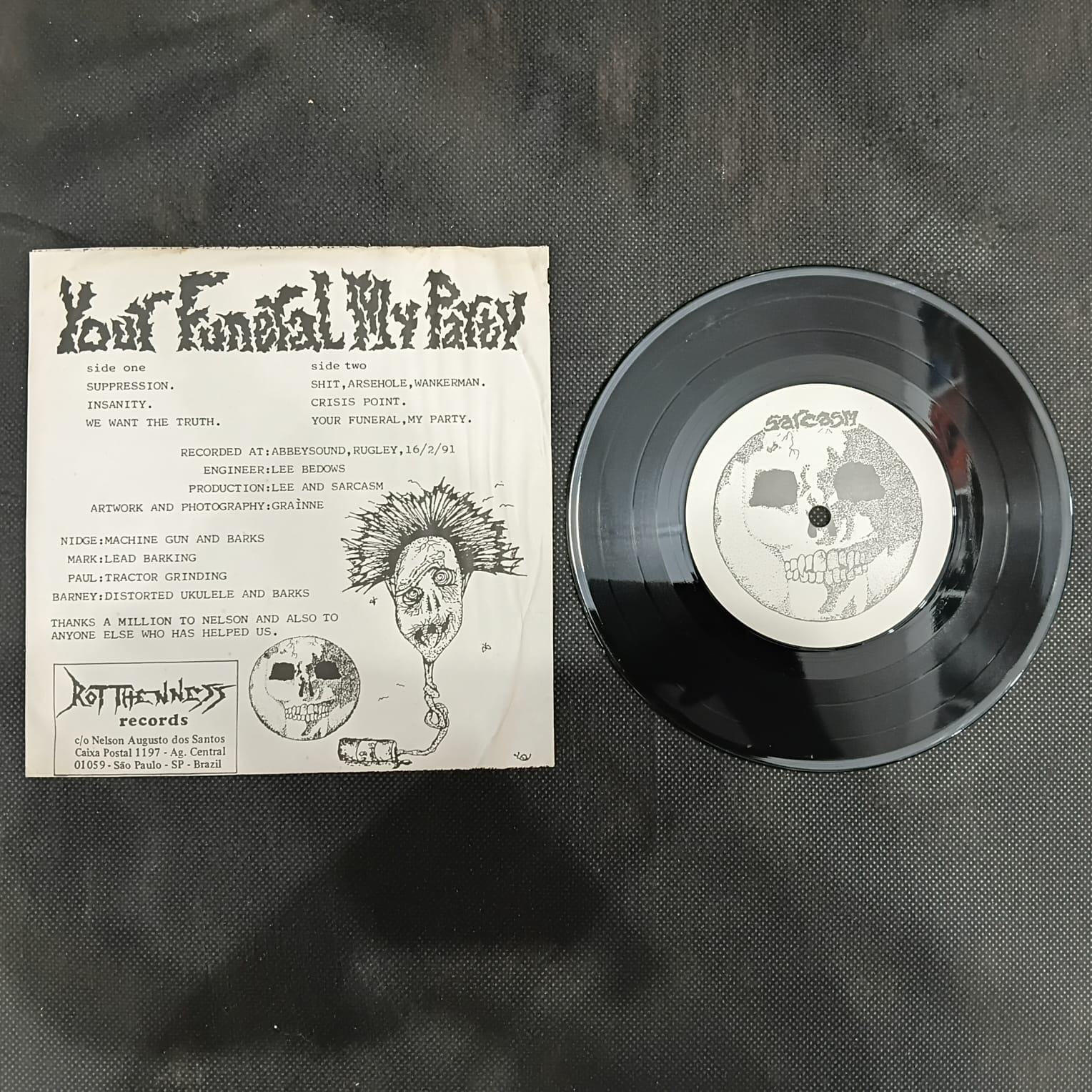 Sarcasm – Your Funeral My Party (LP COMPACTO 7'' USADO) - Imagem 3