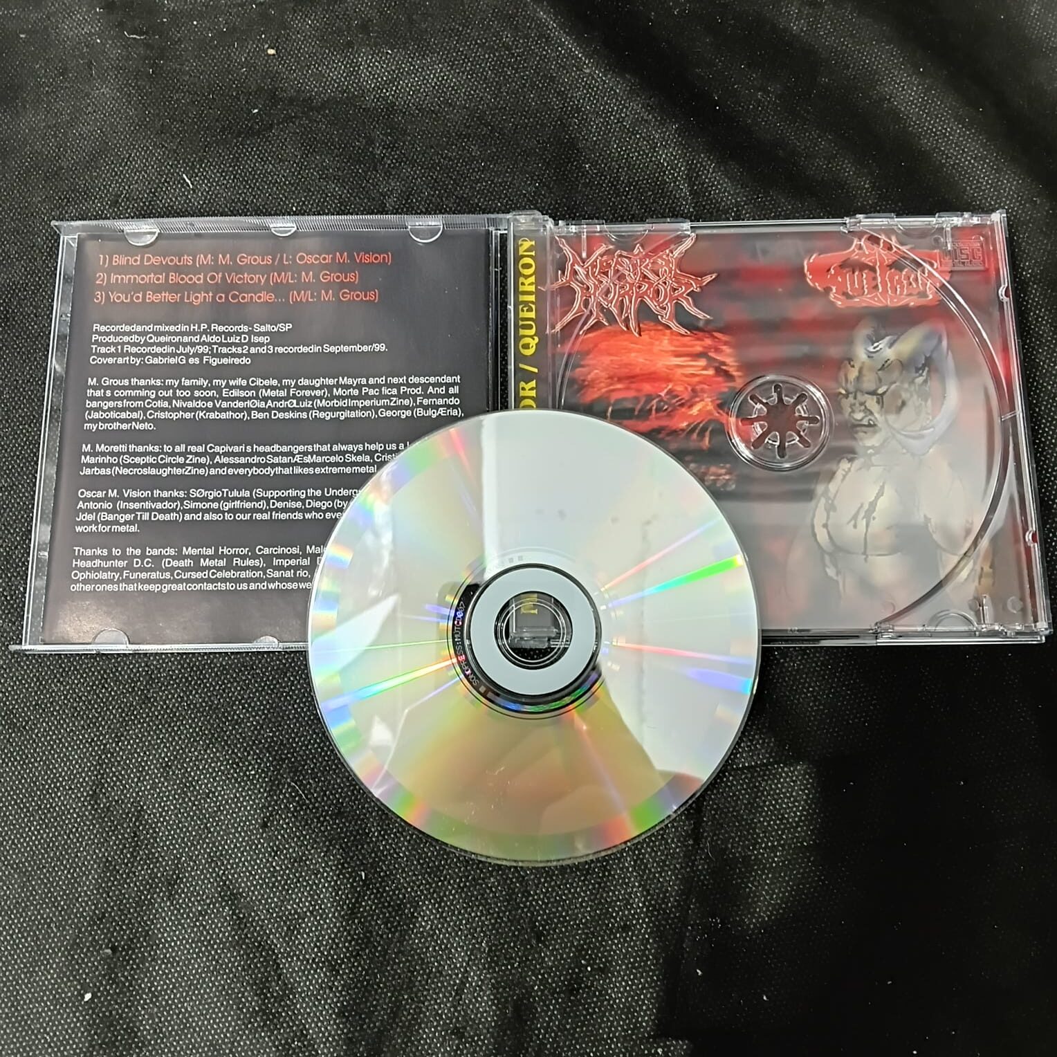 Mental Horror / Queiron – Extreme Evolutive Trauma / Immortal Blood Of Victory (CD USADO) - Imagem 3